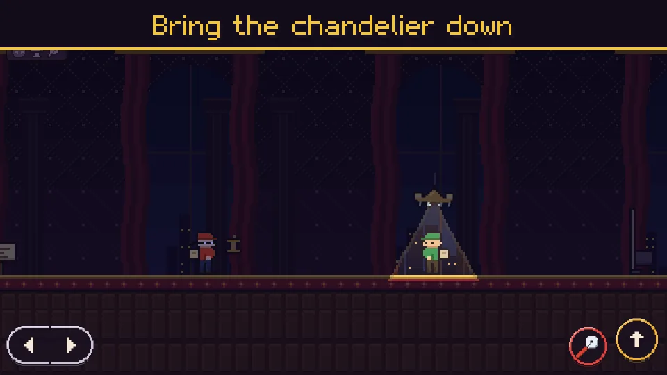 Dropping a chandelier on an enemy