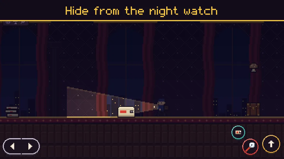 Hiding from a night watchman's torch