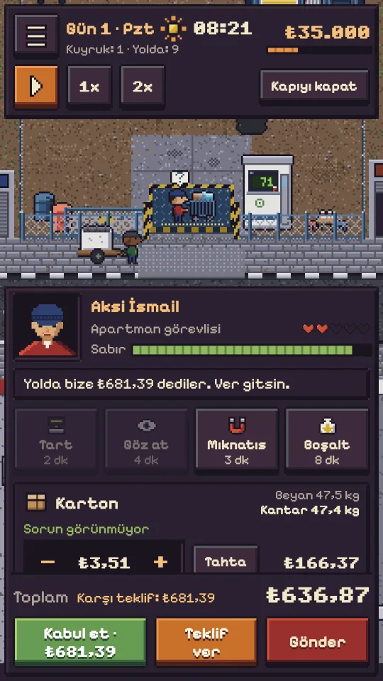 Kantarda bir toplayıcıyla pazarlık