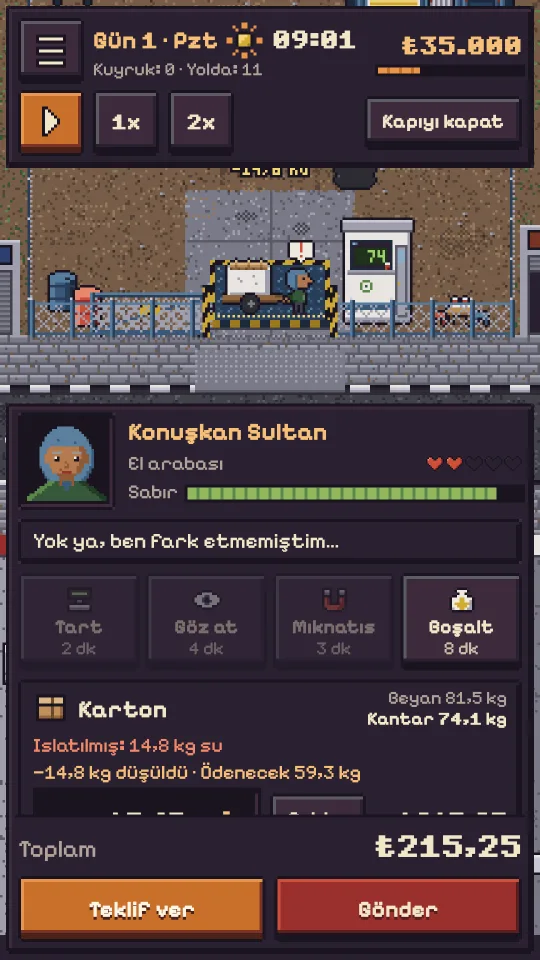 Islatılmış kartonu yakalamak