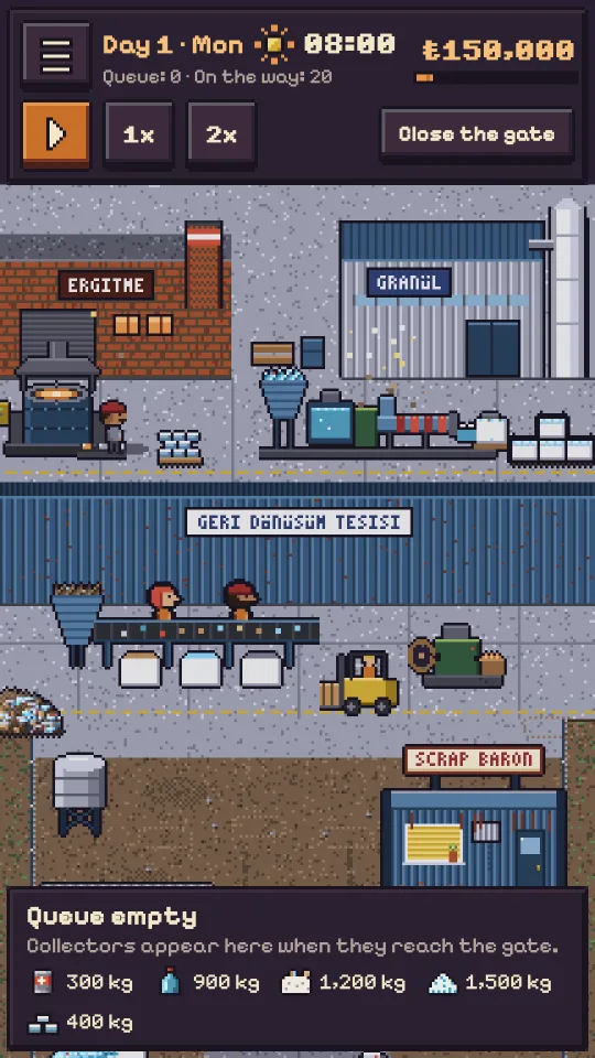The recycling plant